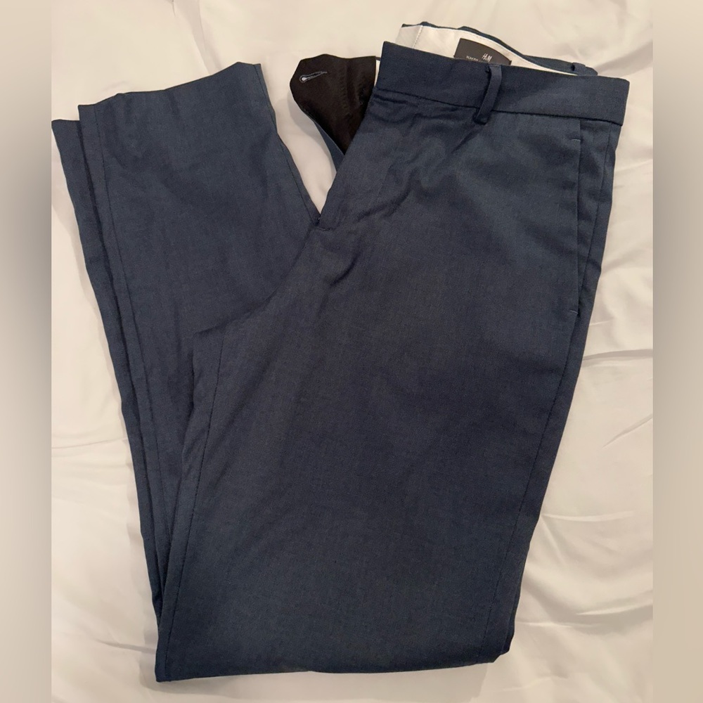 H&M dress pants, blue/grey, size 32R